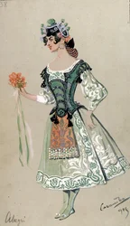 Costume pour Barbarina, de "Les Noces de Figaro" de Wolfgang Amadeus Mozart, 1905